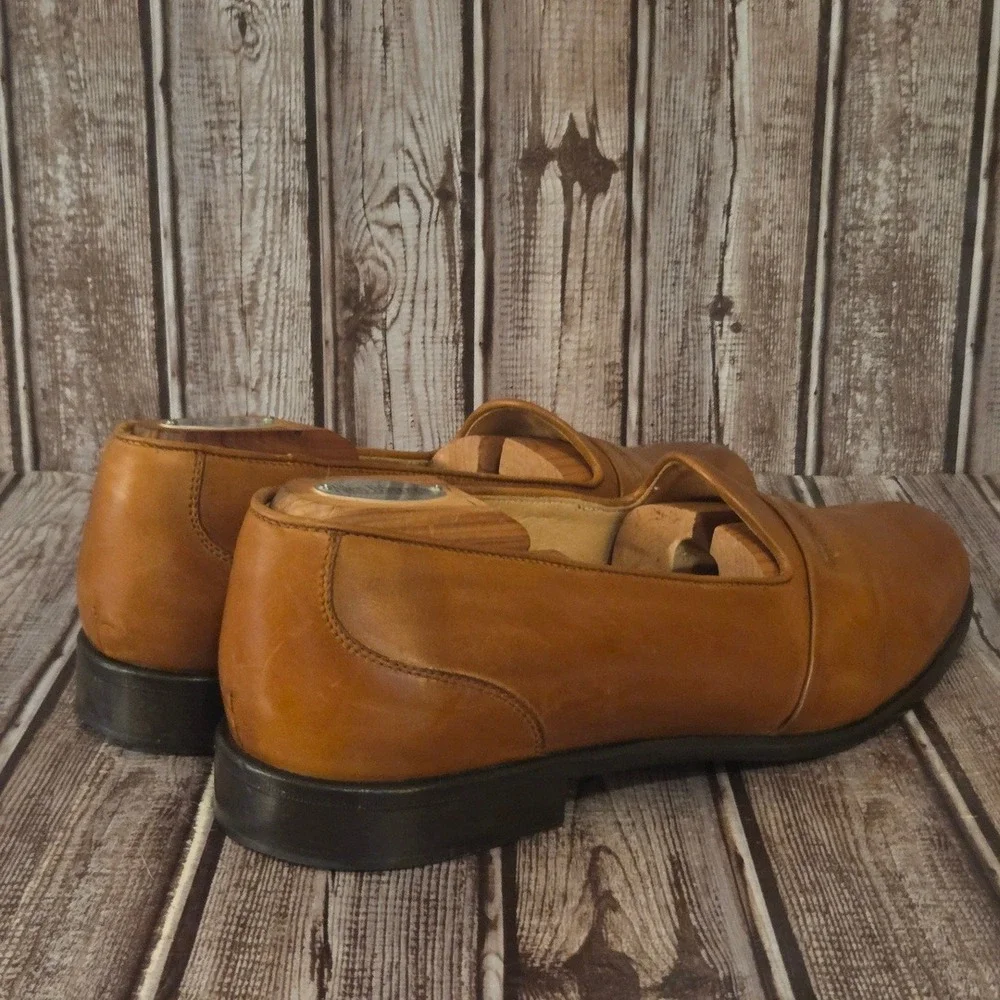 Sz 11.5 M Mens Zelli Tan Leather‎ Handcrafted In Italy Penny Loafers Shoes VGUC